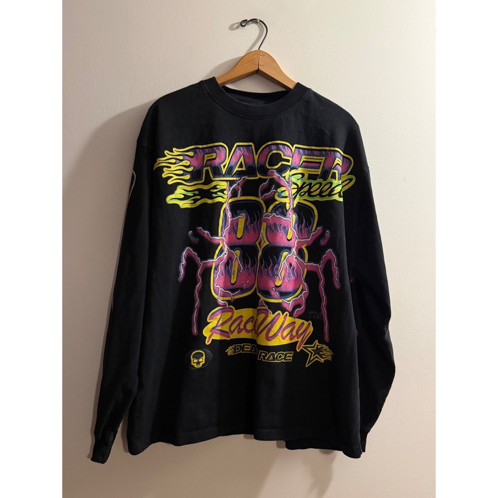 PacSun Racer Speed 88 Raceway Death Race Graphic Long Sleeve T-Shirt Mens Large